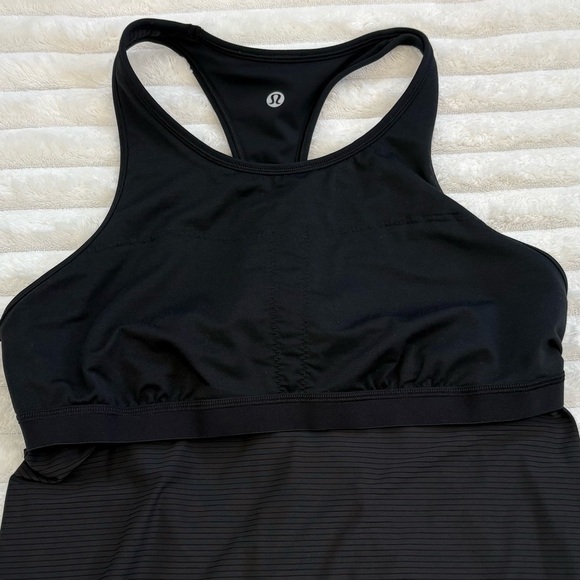 LULULEMON Black Ruche of Adrenaline Tank Top Racerback Size 12 - Picture 7 of 8